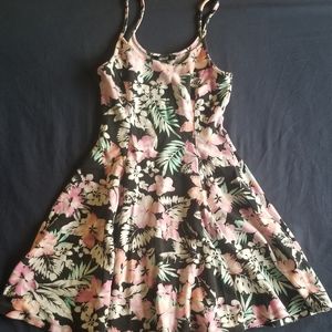 Tropical spaghetti strap summer dress